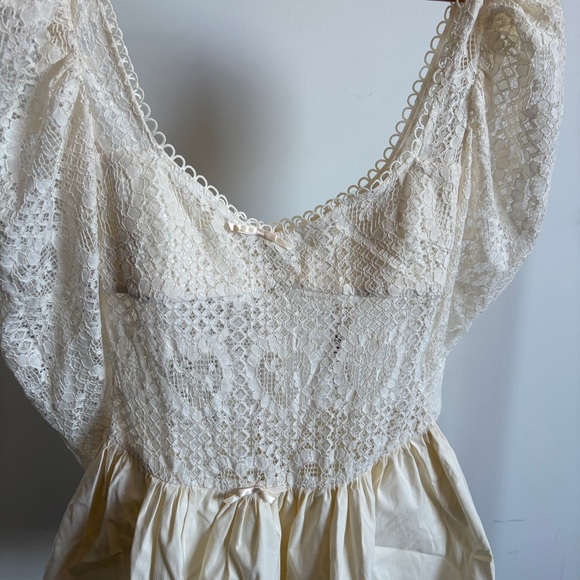 $289 NWT For Love & Lemons Doily Lace Mini Dress in Cream Sz Small S - Picture 7 of 16